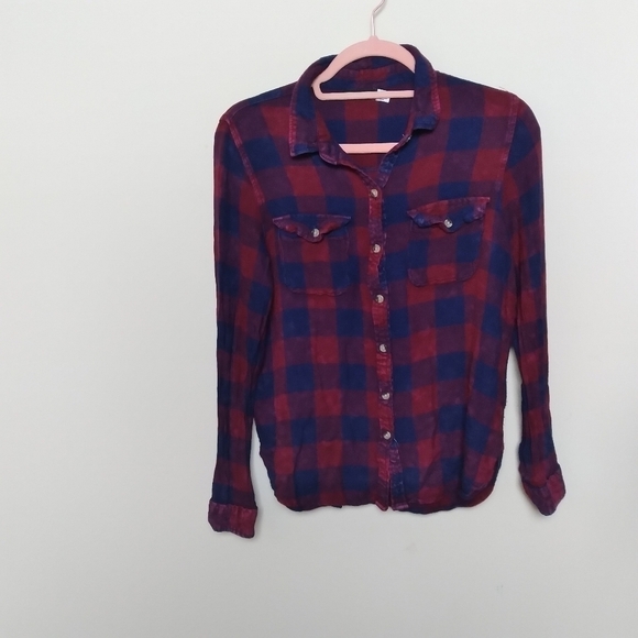 Urban Outfitters Tops - Urban Outfitters BDG Red and Blue Plaid Button Down Shirt Size Medium